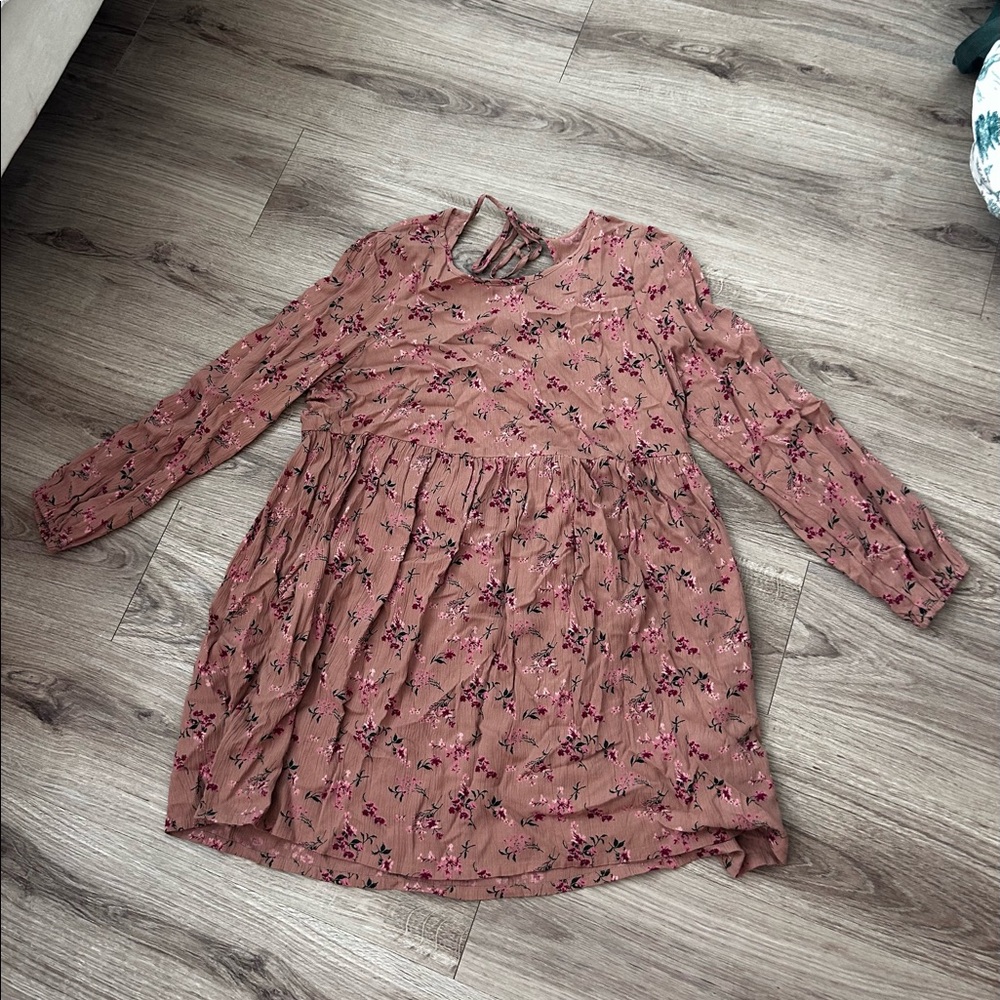 American Eagle floral long sleeve mini dress size small